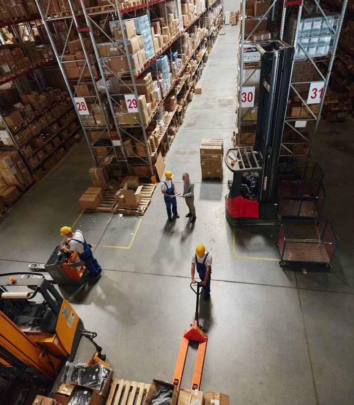 Obige Ansicht des Arbeitstages in der Lieferkette